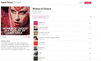 《Lady Gaga: Women of Choice》歌單