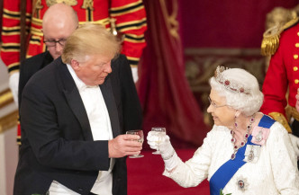 英女皇设宴款待特朗普。AP