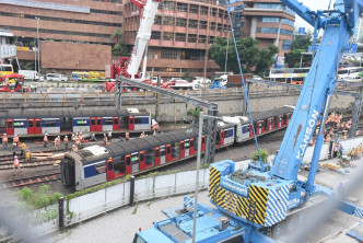 去年9月17日東鐵列車紅磡站附近出軌。資料圖片