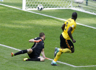 比利时卢卡古今届世界杯已经射入4球。AP图片