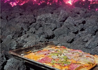 「火山薄饼」以特别烤盘烧制。pizzapacayadedavid
 instagram图片