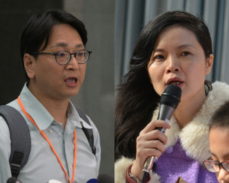 鄧家彪(左)；施麗珊(右)。 資料圖片