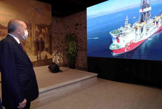 埃尔多安宣布勘探船「法提赫号」发现了大型天然气田。AP