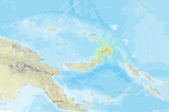 巴布亞新畿內亞發生強烈地震。USGS