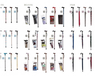 消委會測試市面上30 款手杖及10 款手杖傘。