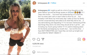 Britney Spears分享結束父親13年監管生活的感想。