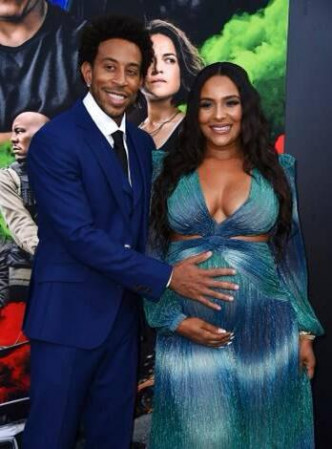 Ludacris與懷孕太太Eudoxie Mbouguiengue。