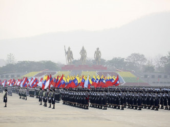 緬甸軍人節首都內比都舉行閱兵儀式。AP
