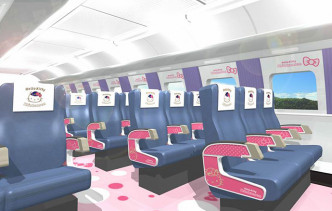 新幹線Hello Kitty列車 二號車廂構想圖。網圖