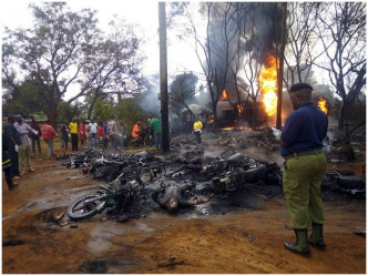 坦桑尼亞發生油車爆炸。網圖