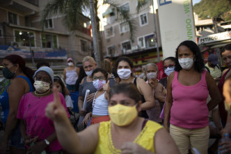 巴西是繼美國之後，全球疫情次重的國家。AP資料圖片