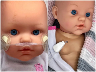 Clare 的網店亦有賣一些插著氧氣鼻導管的娃娃。網圖