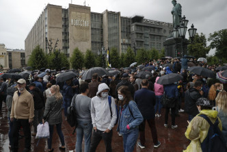 大批民众莫斯科市中心举行示威集会 AP