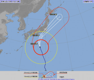 海貝思預料明天在日本東京附近登陸，可能是61年來吹襲東京最強颱風。日本氣象廳