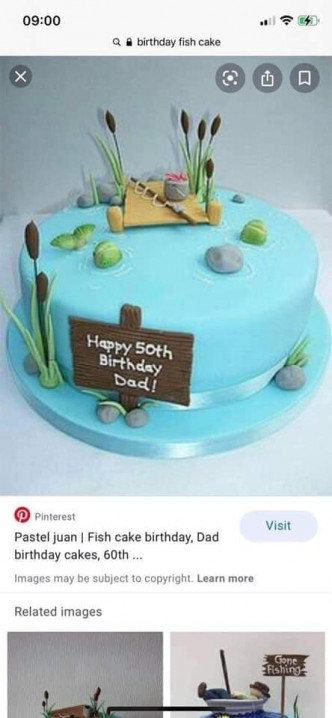 英国女子要求店家纺织一个钓鱼主题生日蛋糕。网上图片