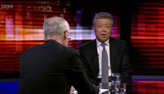 中国驻英国大使刘晓明接受英国广播公司专访。BBC截图