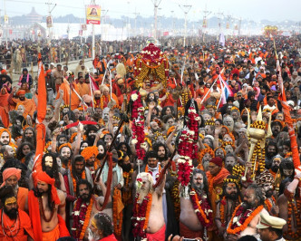 参与庆典的印度僧人。
