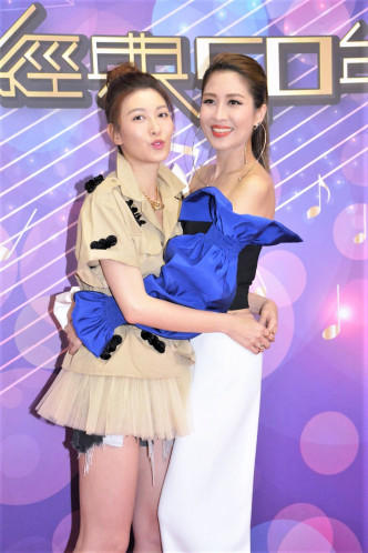 李彩華（左）同好姊妹陳敏之亮相無線節目。