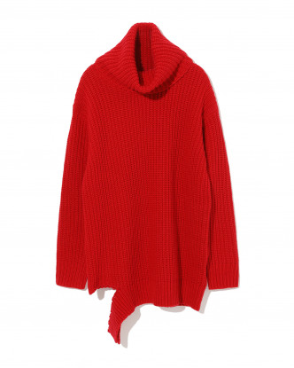 b+ab紅色樽領針織上衣/原價$899、折後/$159/i.t。