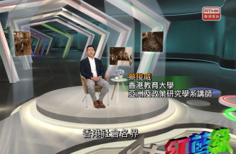 被投诉节目《左右红蓝绿》主持为蔡俊威。港台节目截图