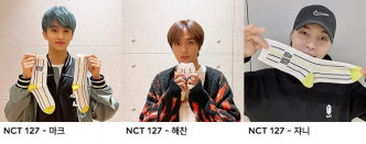 （左起）NCT 127成員Mark、楷燦、Johnny。