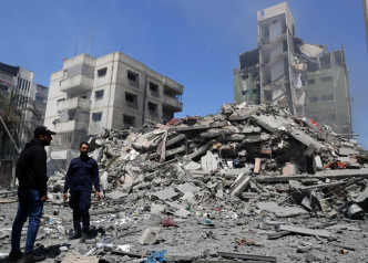 加沙多處建築物被炸毀。AP圖