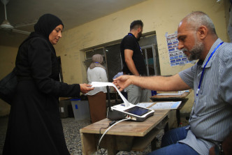 是次伊拉克国会选举有超过四成投票率。AP图片
