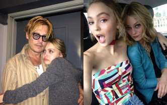 Lily與父親Johnny Depp、母親Vanessa Paradis。