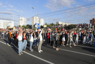 白俄羅斯總統盧卡申科連任，觸發民眾連日上街抗議。AP圖片