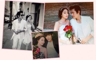 李珉廷贴出多张与李炳宪的旧照，庆祝结婚八周年。