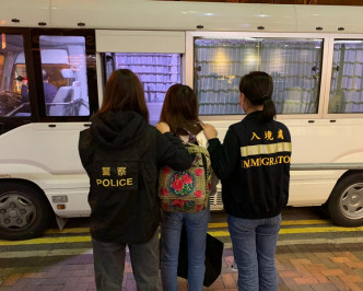 行动中警方共拘捕3名内地女子。图:警方提供