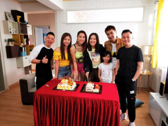 刘颖镟昨日开工获剧组送蛋糕，与5月初生日的唐诗咏一齐庆祝。