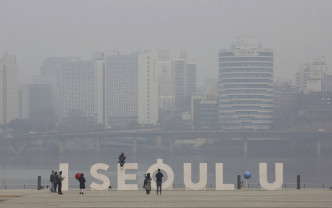 南韓空氣污染嚴重。AP圖片