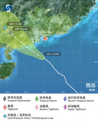 「鸚鵡」會在凌晨時分最接近本港。天文台圖片