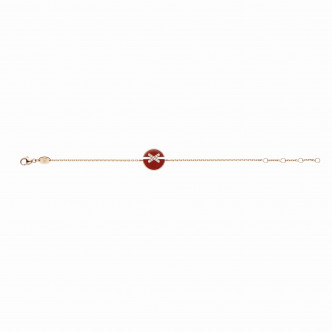 Chaumet Jeux de Liens Harmony镶嵌钻石与红玉髓玫瑰金手链/$14,600/Chaumet。
