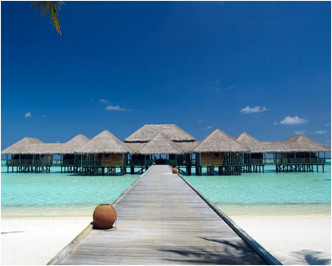 曾獲評為全球五大最佳酒店之一的馬爾代夫吉利蘭堪富士度假村。網圖