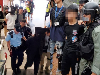 警方当日在荔景站拘捕三名男子。资料图片