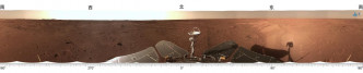 近期火星車拍攝巡視區全景圖。國家航天局圖片
