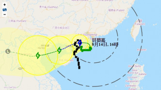 按照现时预测路径，贝碧嘉会在今晚至明早在香港西南约100多公里掠过。