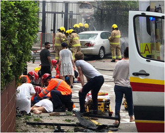 傷者重傷倒地。facebook香港突發事故報料區Cz Chow‎圖片