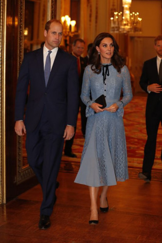威廉王子陪同凱特出席活動 。AP