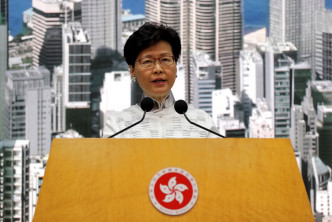 林鄭月娥解釋因為台灣已表明不會接受在現有修例情況下移交疑犯，迫切性已不存在。AP圖片