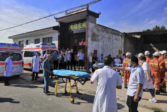 臨汾襄汾在今年8月發生飯店倒塌事故。AP資料圖片