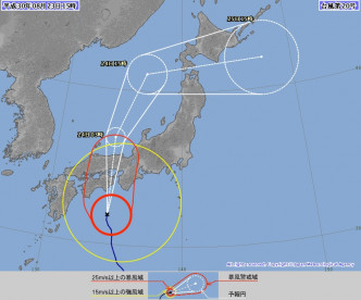 台风「西马仑」即将在四国登陆。日本气象厅