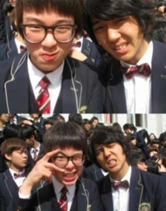 P.O（左）和旻浩（右）中學年代已經係好朋友。