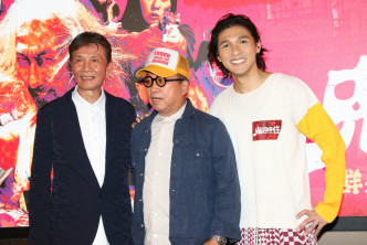 黄又南跟导演陈果及太保出席首映礼。