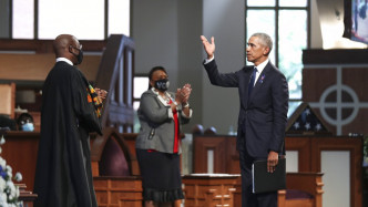 奧巴馬出席安息禮。AP圖片