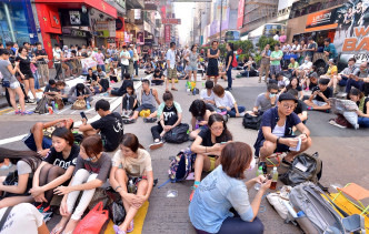 2014年香港爆發佔領行動，交通堵塞。資料圖片
