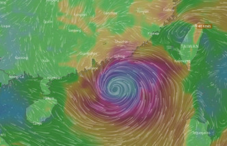 欧洲预报显示下周有热带气旋逼近广东。网上图片