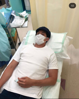 刘俊谦前日不慎被车尾箱夹到爆开，随即送院治疗。